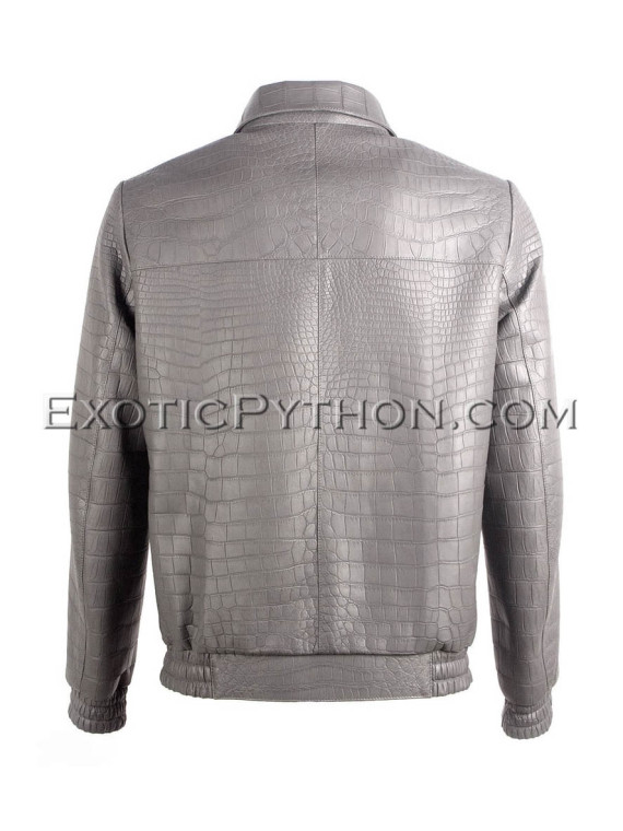 Crocodile leather jacket for men gray color JT-48