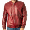 Crocodile leather jacket combined with lamb skin JT-49