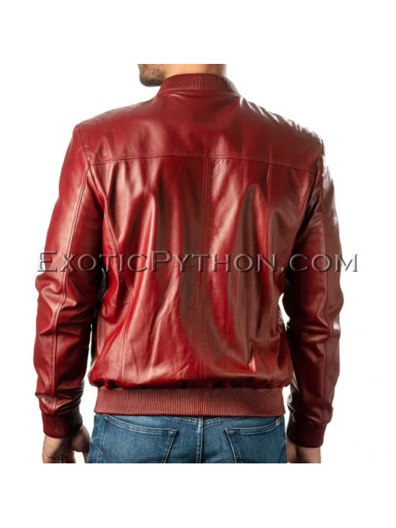 Crocodile leather jacket combined with lamb skin JT-49