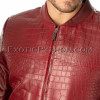 Crocodile leather jacket combined with lamb skin JT-49