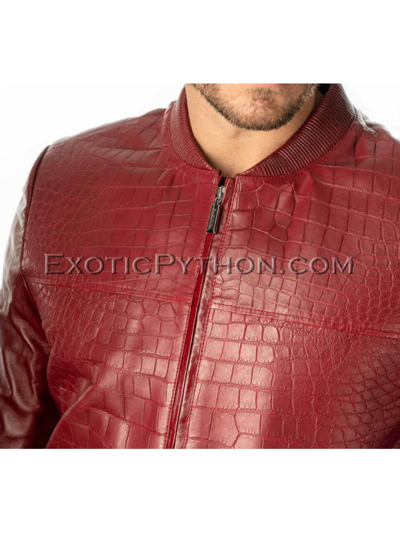 Crocodile leather jacket combined with lamb skin JT-49