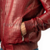 Crocodile leather jacket combined with lamb skin JT-49