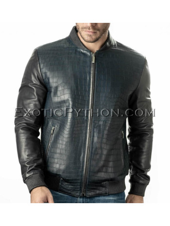 Crocodile leather jacket combined with lamb skin JT-50