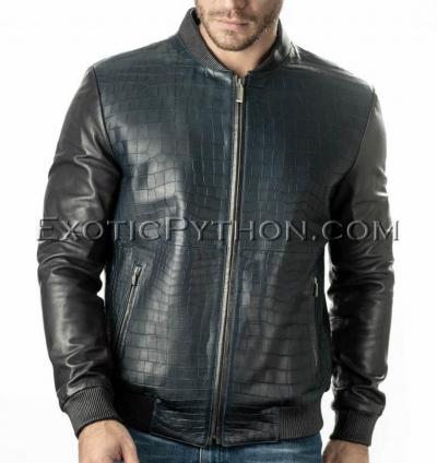 Crocodile leather jacket combined with lamb skin JT-50