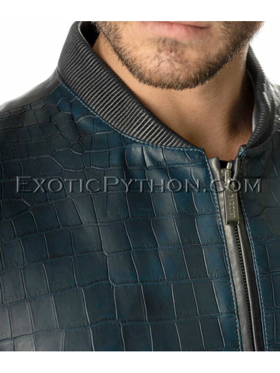 Crocodile leather jacket combined with lamb skin JT-50