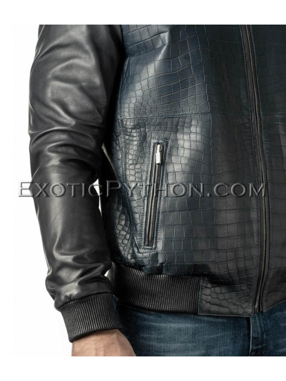 Crocodile leather jacket combined with lamb skin JT-50