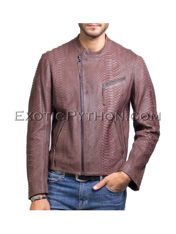 Men's snakeskin jacket brown color  JT-69