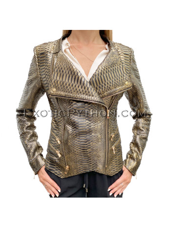 Snakeskin jacket women's gold color JT-35