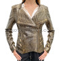 Snakeskin jacket women's gold color JT-35