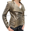 Snakeskin jacket women's gold color JT-35