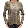 Snakeskin jacket women's gold color JT-35