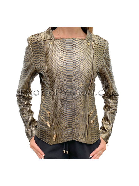 Snakeskin jacket women's gold color JT-35