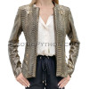 Snakeskin jacket women's gold color JT-35