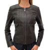 Women's snakeskin jacket matte black JT-36