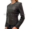 Women's snakeskin jacket matte black JT-36