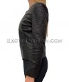 Women's snakeskin jacket matte black JT-36