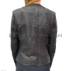 Women's snakeskin jacket matte black JT-36