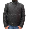 Men's snakeskin jacket black dragon python JT-37