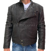 Men's snakeskin jacket black dragon python JT-37