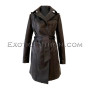 Snakeskin coat black color  JT-61