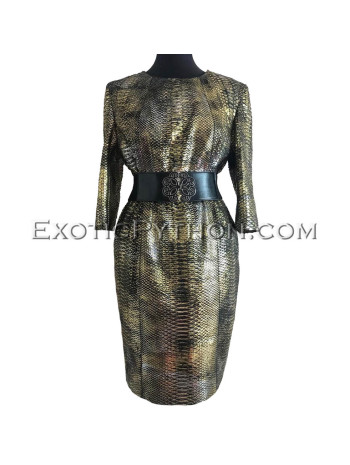 Snakeskin coat balck & gold color JT-63