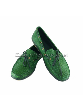 Green snakeskin moccasins SH-119