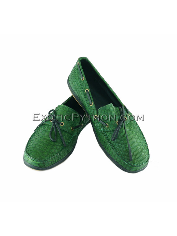 Green snakeskin moccasins SH-119