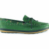 Green snakeskin moccasins SH-119