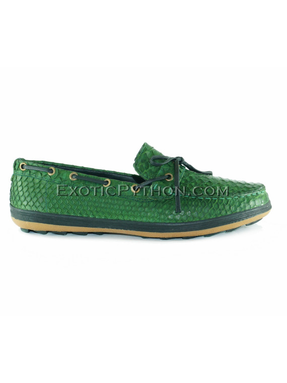 Green snakeskin moccasins SH-119