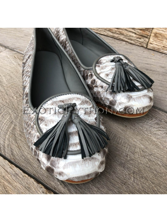 Python leather loafers natural color SH-128