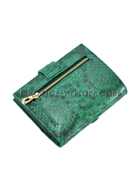 Python leather wallet gloss green motif WA-92