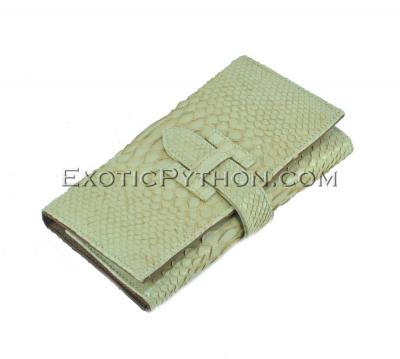 Python leather wallet color beige WA-94