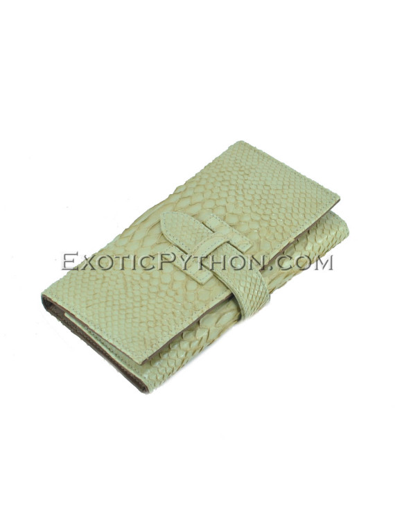 Python leather wallet color beige WA-94