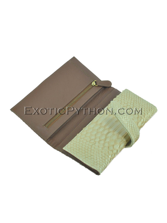 Python leather wallet color beige WA-94