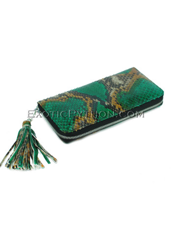 Python leather wallet green multi gloss WA-95