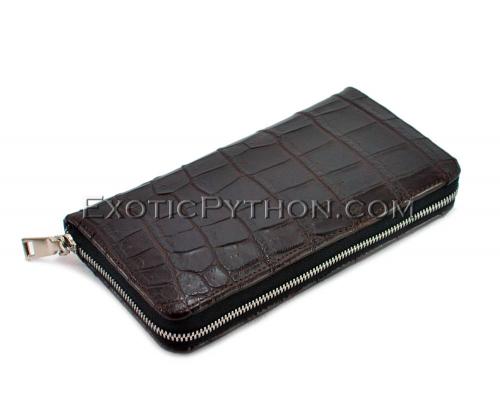 Brown crocodile leather wallet WA-96