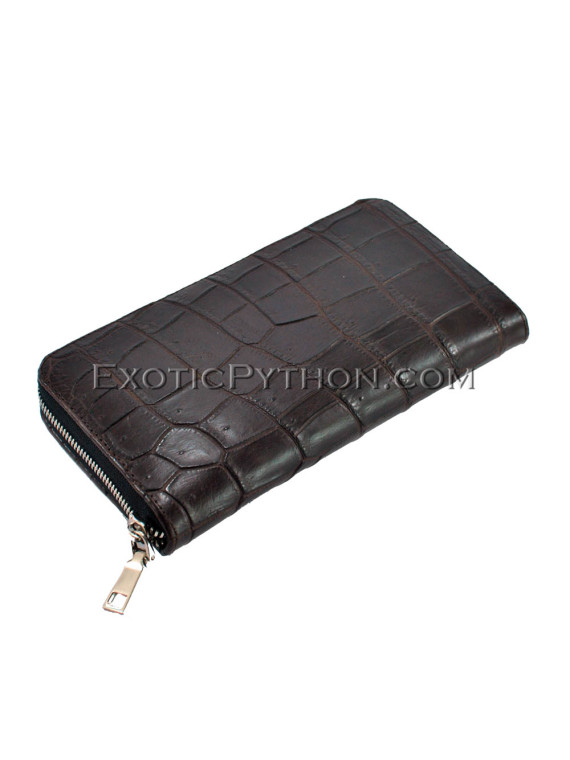 Brown crocodile leather wallet WA-96