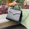 Python leather handbag combined with lambskin BG-377