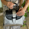 Crocodile and python leather designer handbag - BG-370