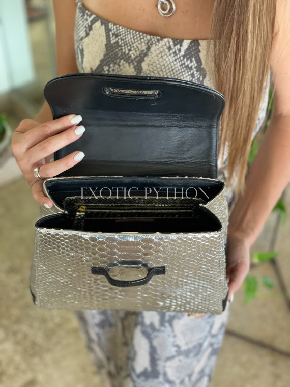 Crocodile and python leather designer handbag - BG-370