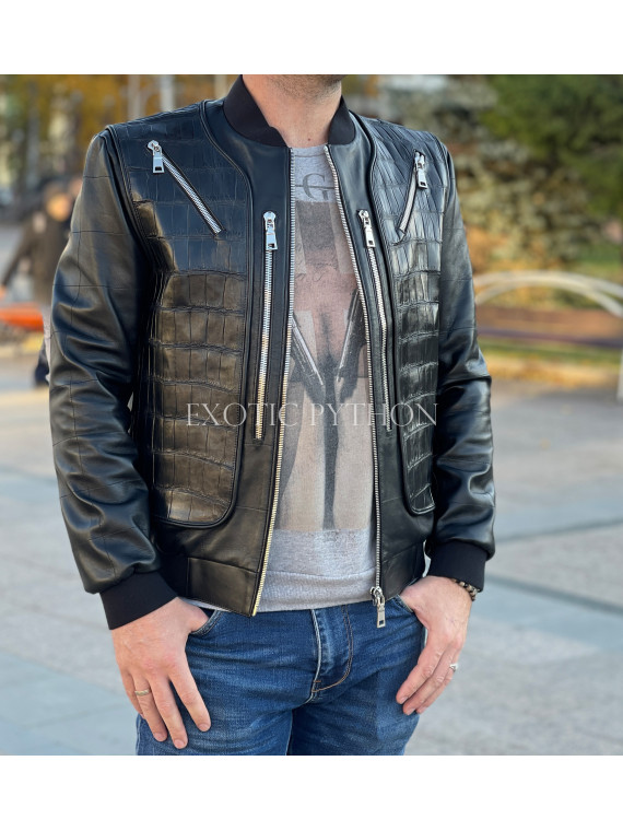 Men's crocodile and lambskin designer jacket JT-80