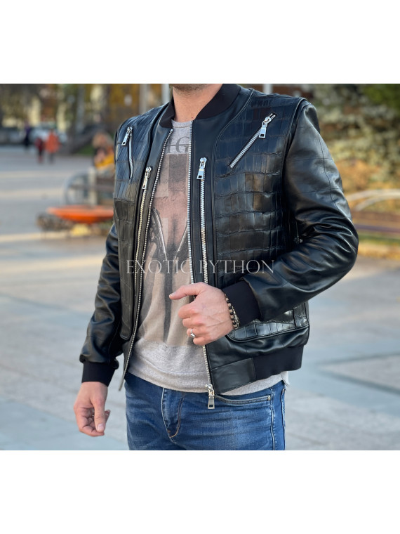 Men's crocodile and lambskin designer jacket JT-80