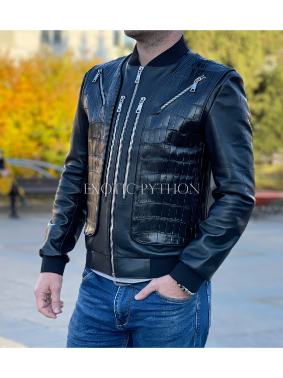 Men's crocodile and lambskin designer jacket JT-80