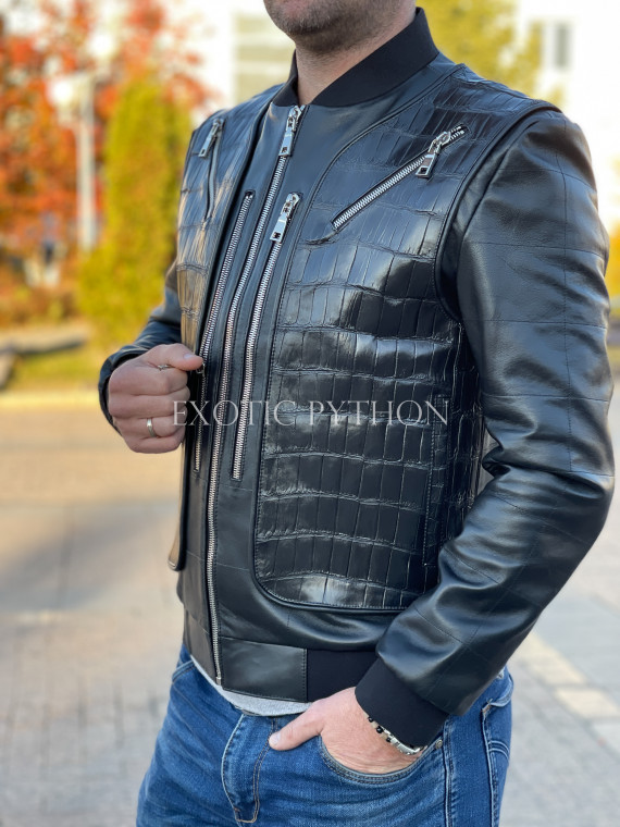 Men's crocodile and lambskin designer jacket JT-80