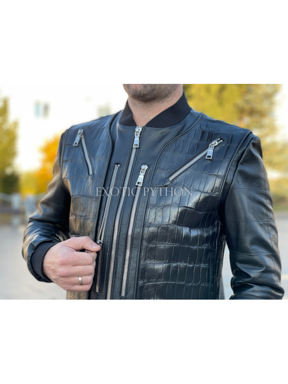 Men's crocodile and lambskin designer jacket JT-80