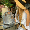 metallic silver snakeskin handbag luxury silver python leather handbag with top handle