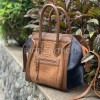 women snake leather handbag brown navy brown and navy python leather shoulder bag