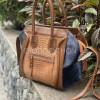 women snake leather handbag brown navy brown and navy python leather shoulder bag