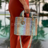 luxury snakeskin handbag iridescent finish iridescent python leather handbag turquoise gold