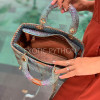 iridescent python leather handbag turquoise gold